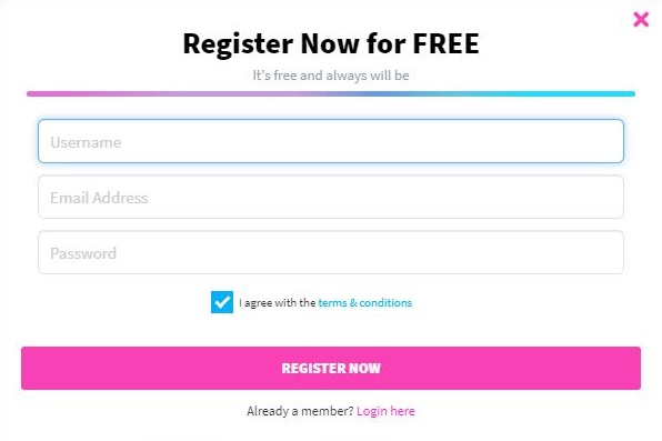 Registration is free, simple, and private