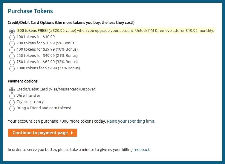 Chaturbate makes it easy to purchase cam site tokens Chaturbate's available payment methods