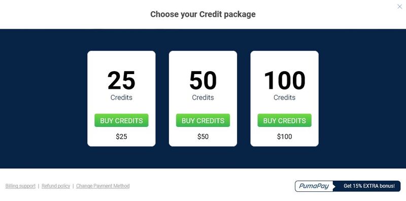 Credit packages ImLive.com