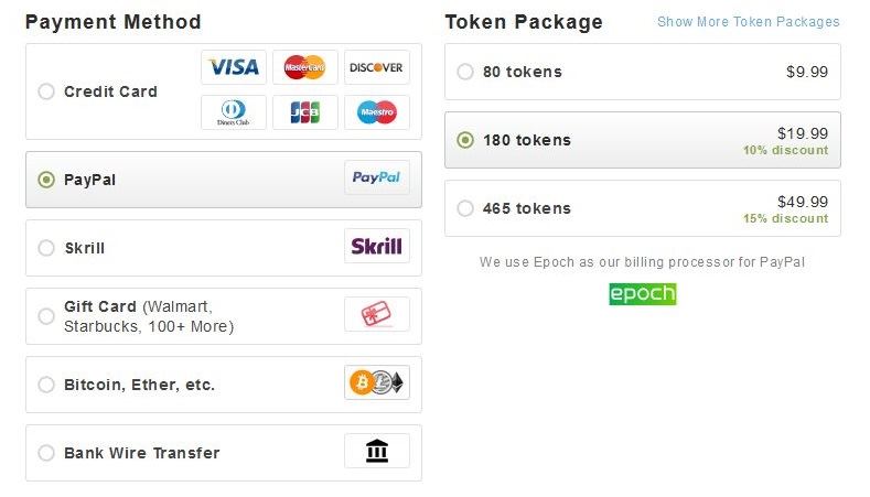 Stripchat prices and payment options