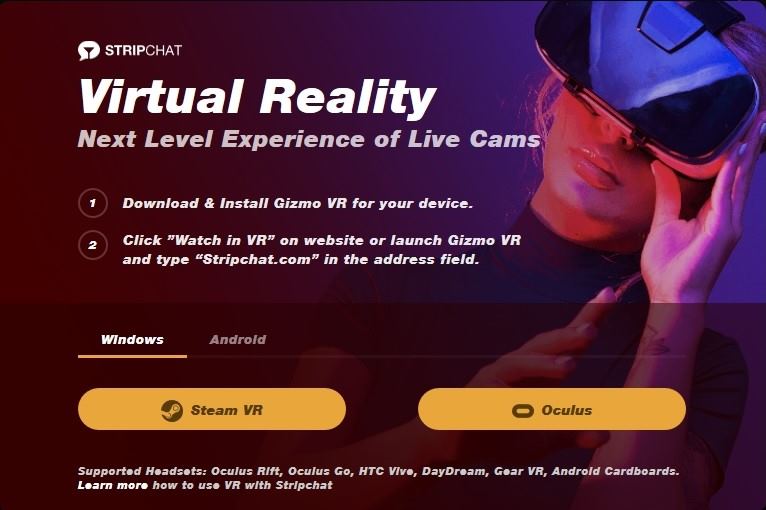 Surround yourself with X-rated fun with StripChat's VR shows Discover the immersive world of virtual reality XXX webcam chats