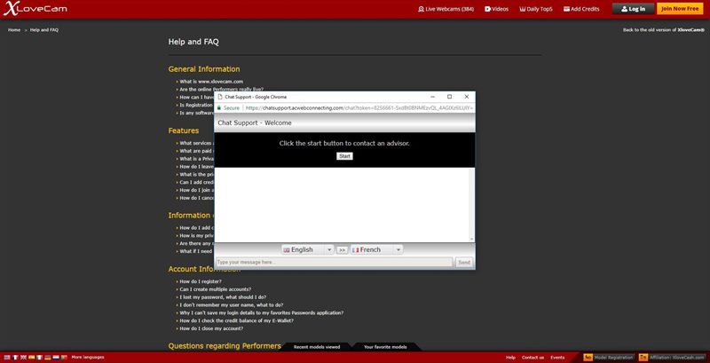 FAQ of xLoveCam and Live Support 